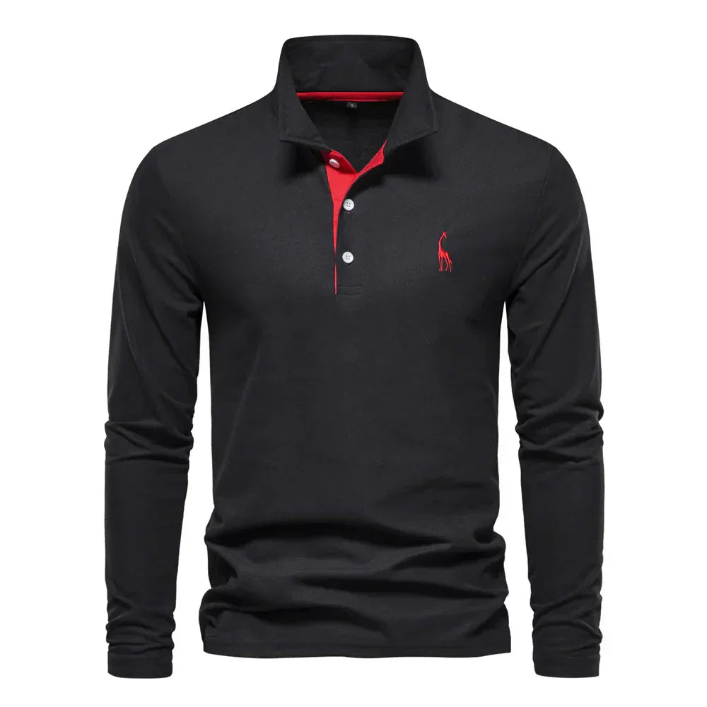Men's Long Sleeve Classic Style Polo Shirt