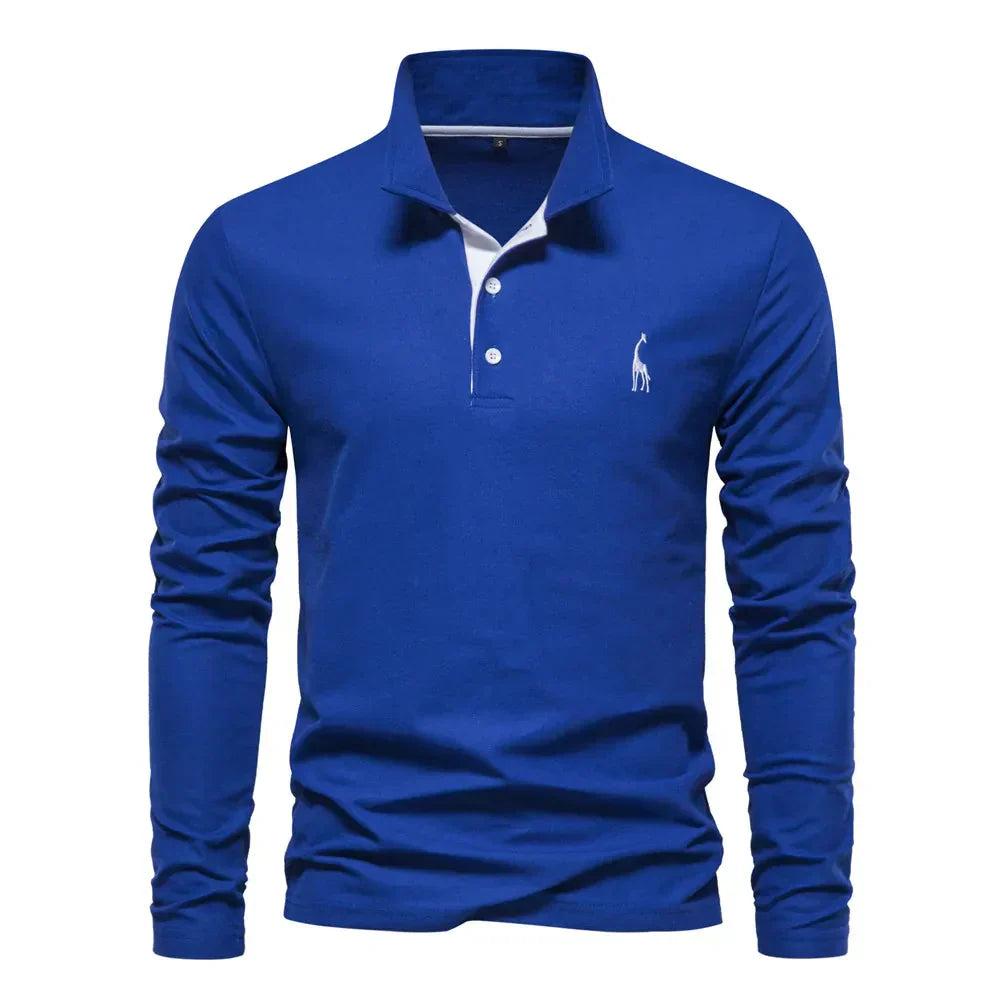 Men's Long Sleeve Classic Style Polo Shirt
