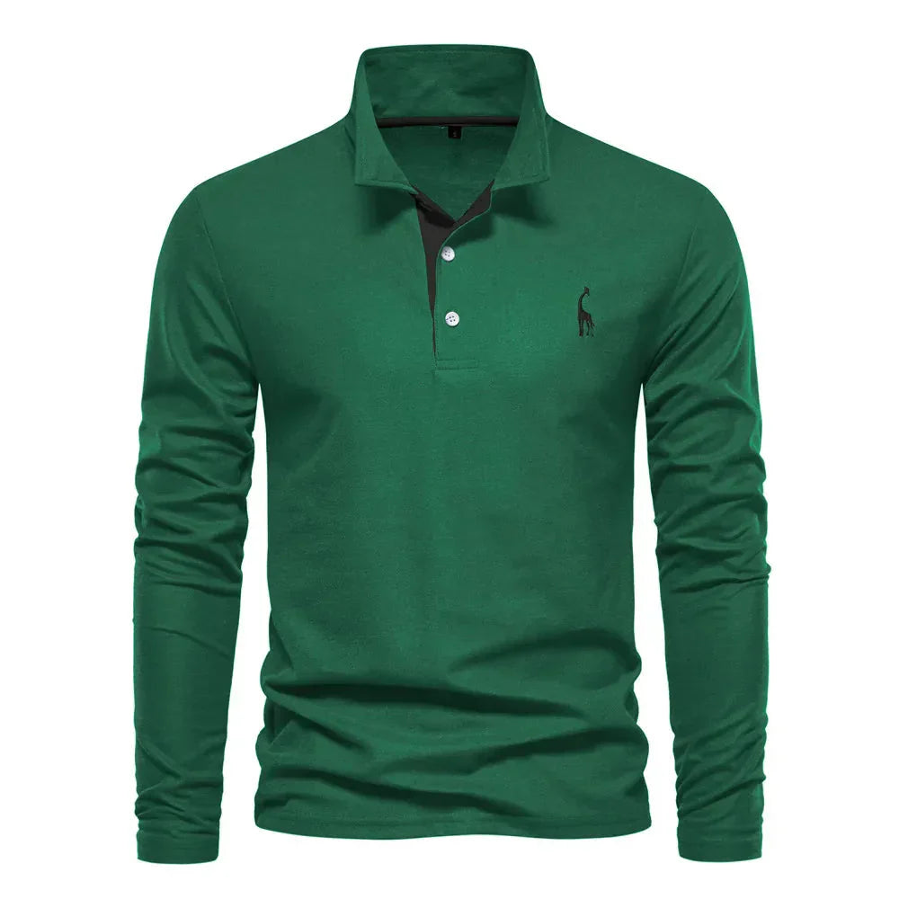 Men's Long Sleeve Classic Style Polo Shirt