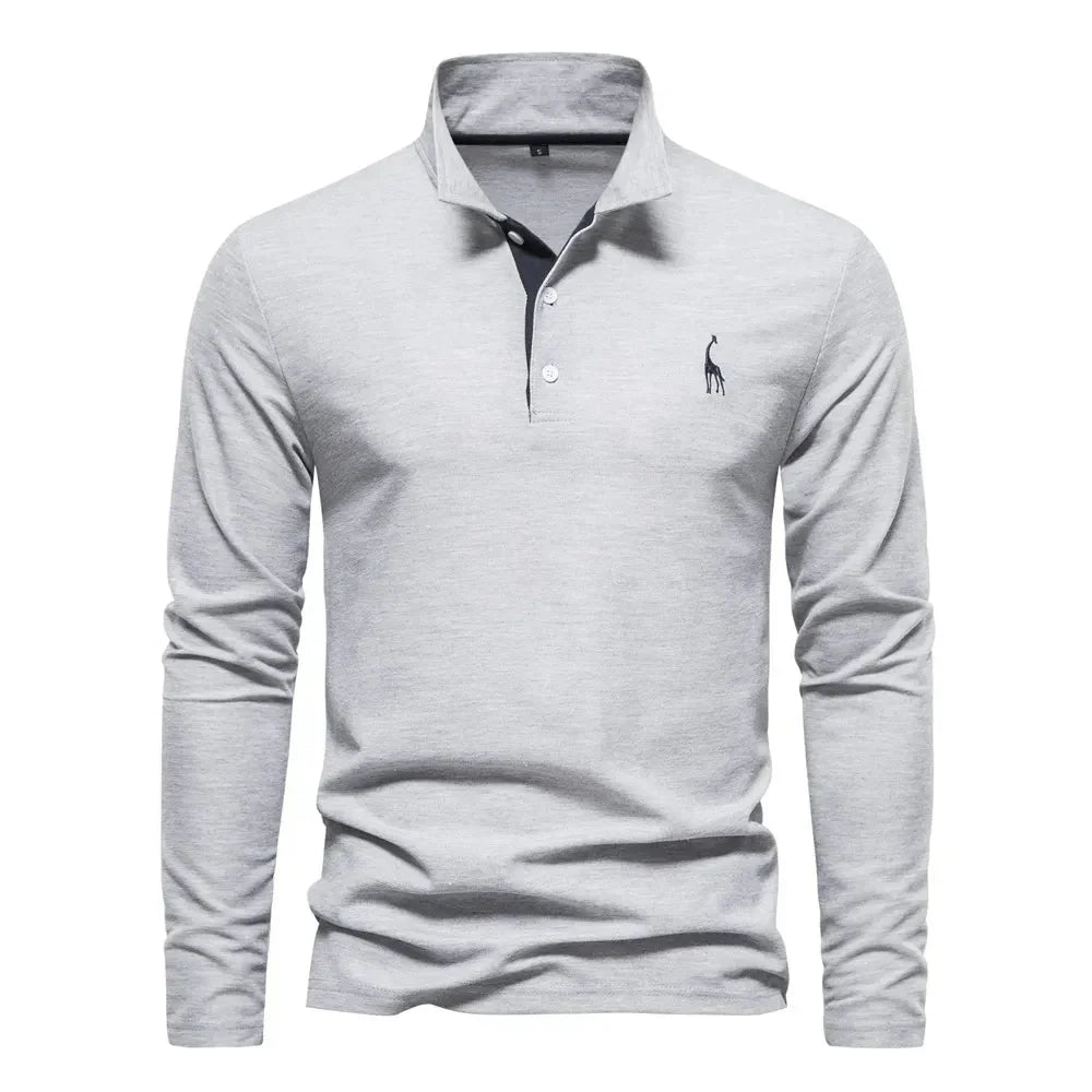 Men's Long Sleeve Classic Style Polo Shirt