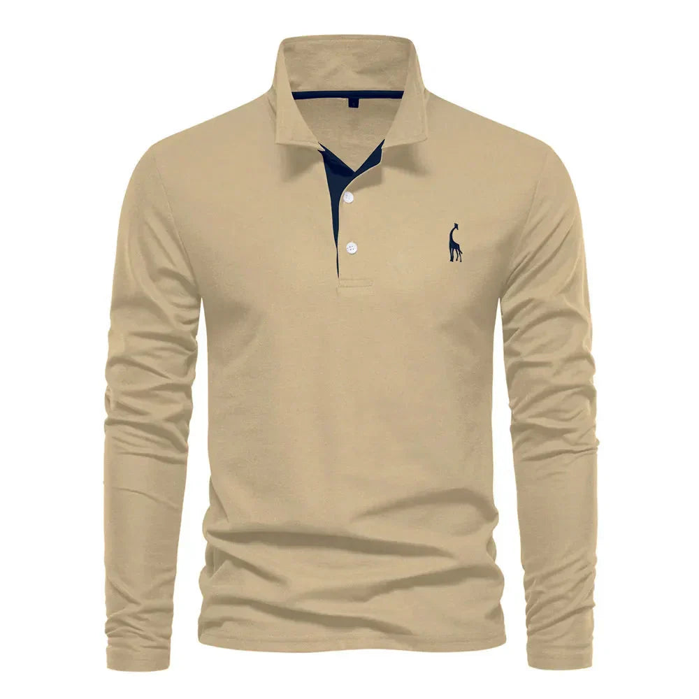 Men's Long Sleeve Classic Style Polo Shirt