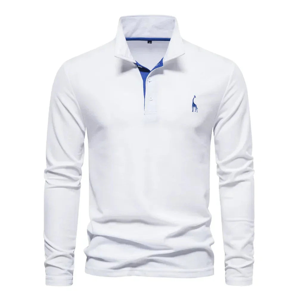 Men's Long Sleeve Classic Style Polo Shirt
